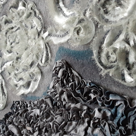 Mezon deep-scoop neck, 3/4 length sleeve knit top, popular item. Buy it now! - Picture 10 of 10